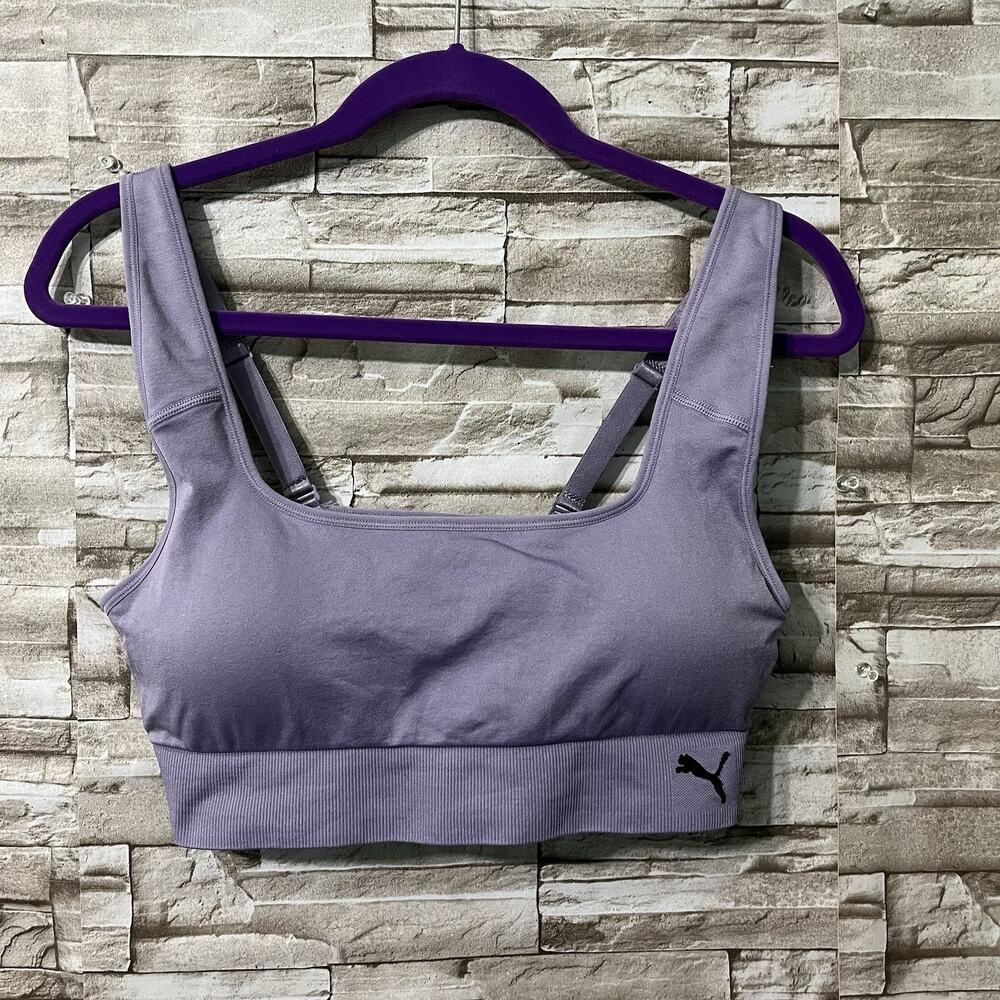 Puma Womens Seamless Sports Bra Lavender Purple Adjustable Straps XLarge